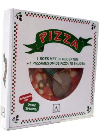 Pizza doos boek met pizzasnijder